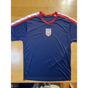 USA Men Jersey Men Shirt Medium Blue Logo Team USA Graphic Short Sleeve